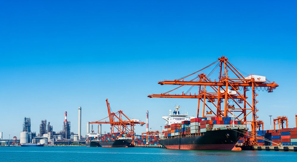 Foreign trade seaport terminal